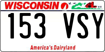 WI license plate 153VSY