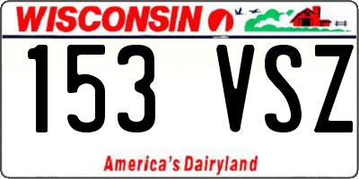 WI license plate 153VSZ