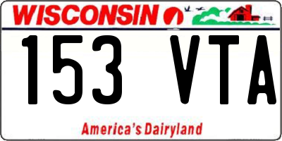 WI license plate 153VTA