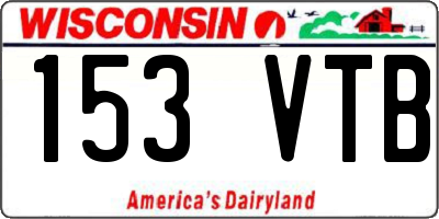 WI license plate 153VTB