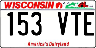 WI license plate 153VTE