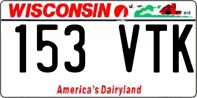 WI license plate 153VTK