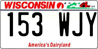 WI license plate 153WJY