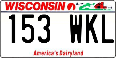 WI license plate 153WKL