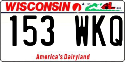 WI license plate 153WKQ