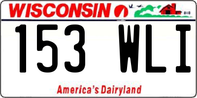 WI license plate 153WLI