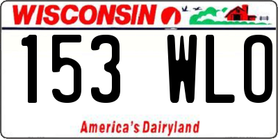 WI license plate 153WLO