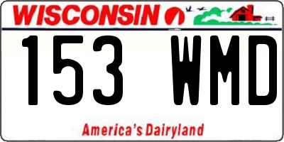 WI license plate 153WMD