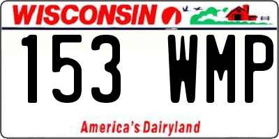 WI license plate 153WMP