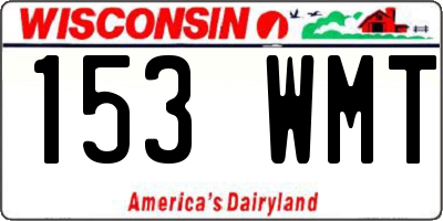 WI license plate 153WMT