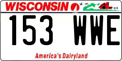 WI license plate 153WWE