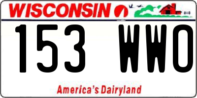 WI license plate 153WWO