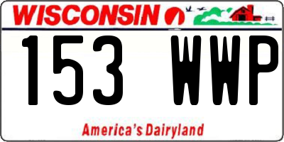 WI license plate 153WWP