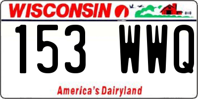 WI license plate 153WWQ