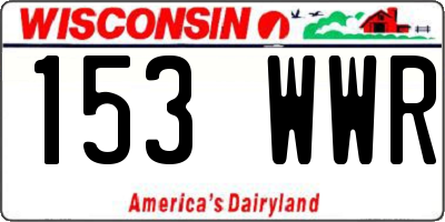 WI license plate 153WWR