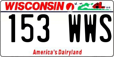 WI license plate 153WWS