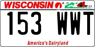 WI license plate 153WWT