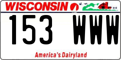 WI license plate 153WWW