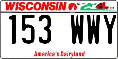 WI license plate 153WWY