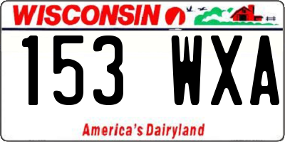 WI license plate 153WXA
