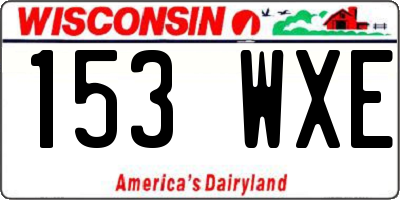 WI license plate 153WXE