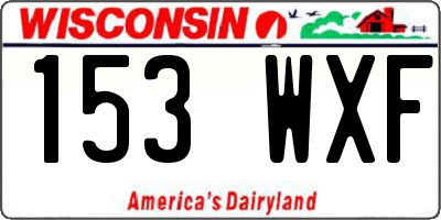 WI license plate 153WXF