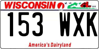 WI license plate 153WXK