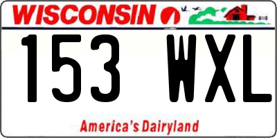 WI license plate 153WXL