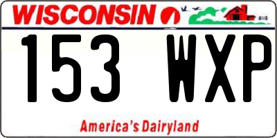 WI license plate 153WXP