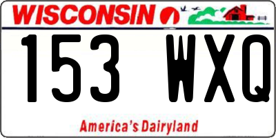 WI license plate 153WXQ