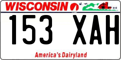 WI license plate 153XAH