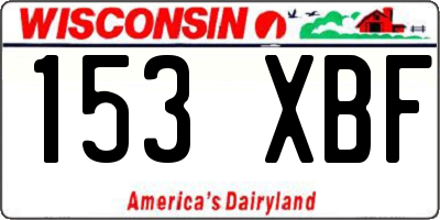 WI license plate 153XBF