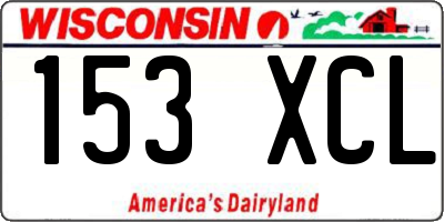WI license plate 153XCL