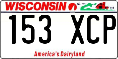 WI license plate 153XCP