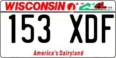 WI license plate 153XDF