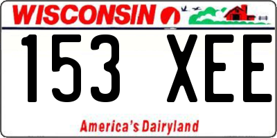 WI license plate 153XEE