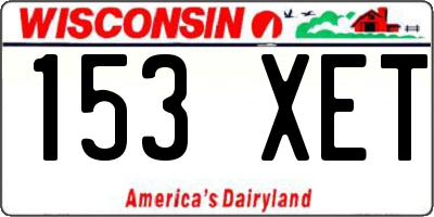 WI license plate 153XET