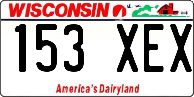 WI license plate 153XEX