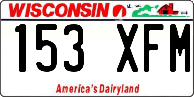WI license plate 153XFM