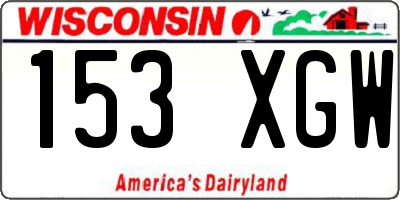 WI license plate 153XGW