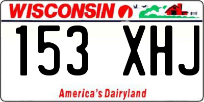 WI license plate 153XHJ