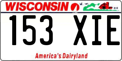 WI license plate 153XIE