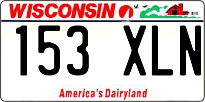 WI license plate 153XLN