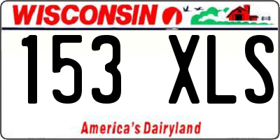WI license plate 153XLS