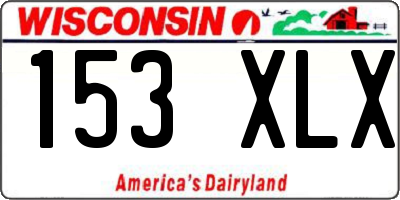 WI license plate 153XLX