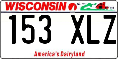 WI license plate 153XLZ
