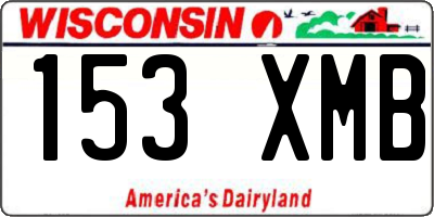 WI license plate 153XMB