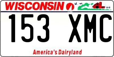 WI license plate 153XMC