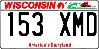 WI license plate 153XMD