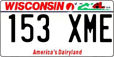 WI license plate 153XME